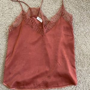 Rust lace tank